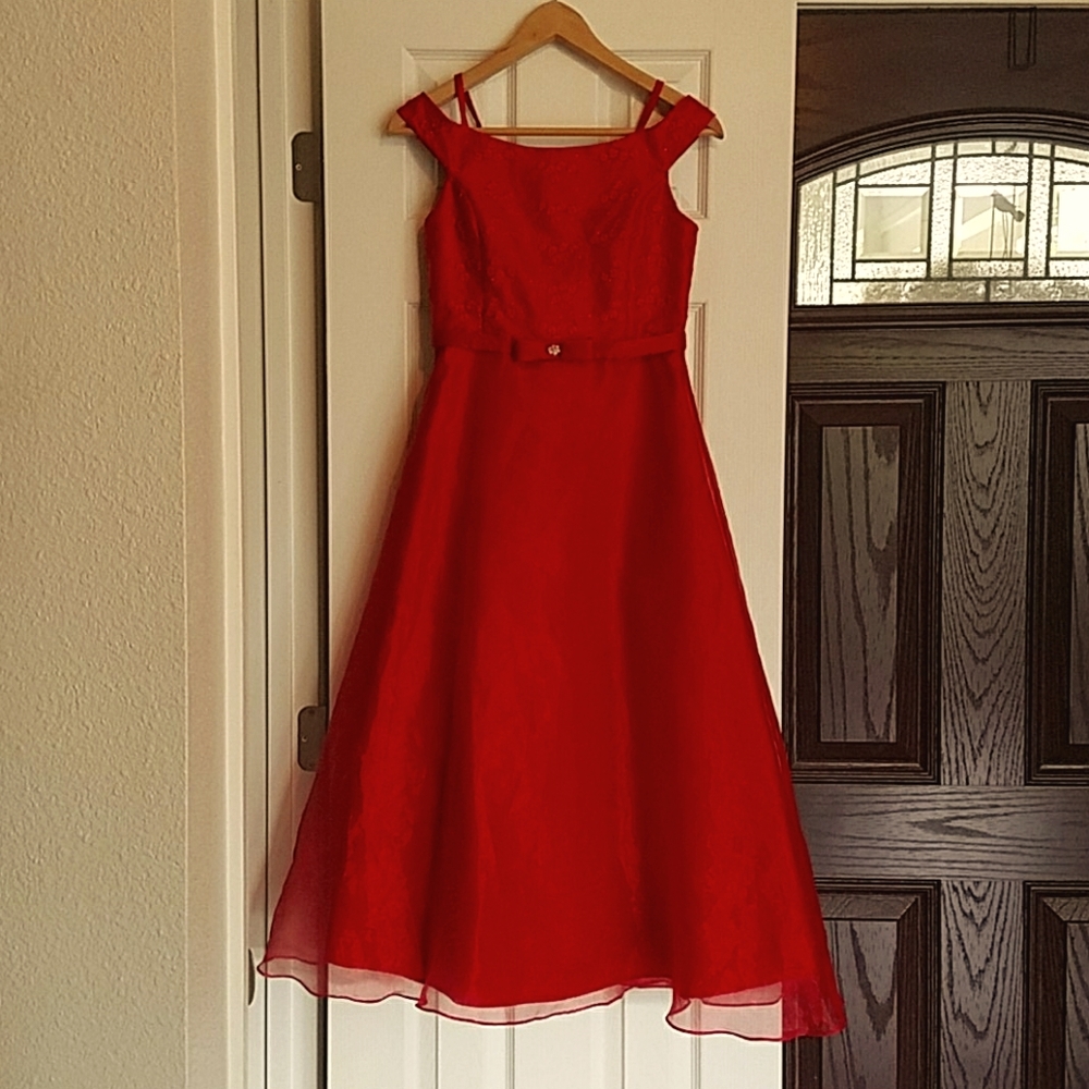Jessica McClintock girls formal red dress